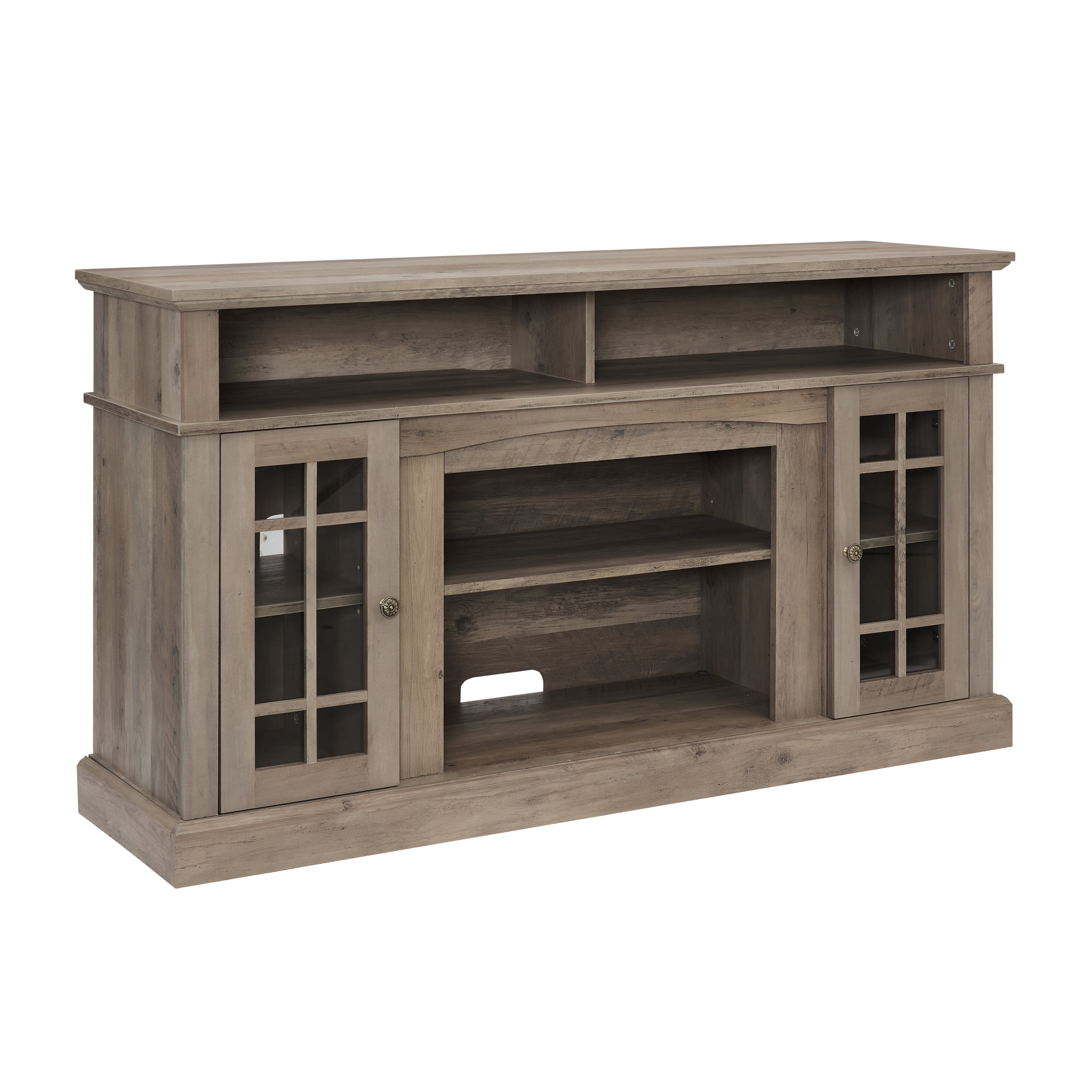 Aukfa TV Stand for TV up to 65", TV Console Table with Storage and Cabinet, 2 Doors, Gray Wash