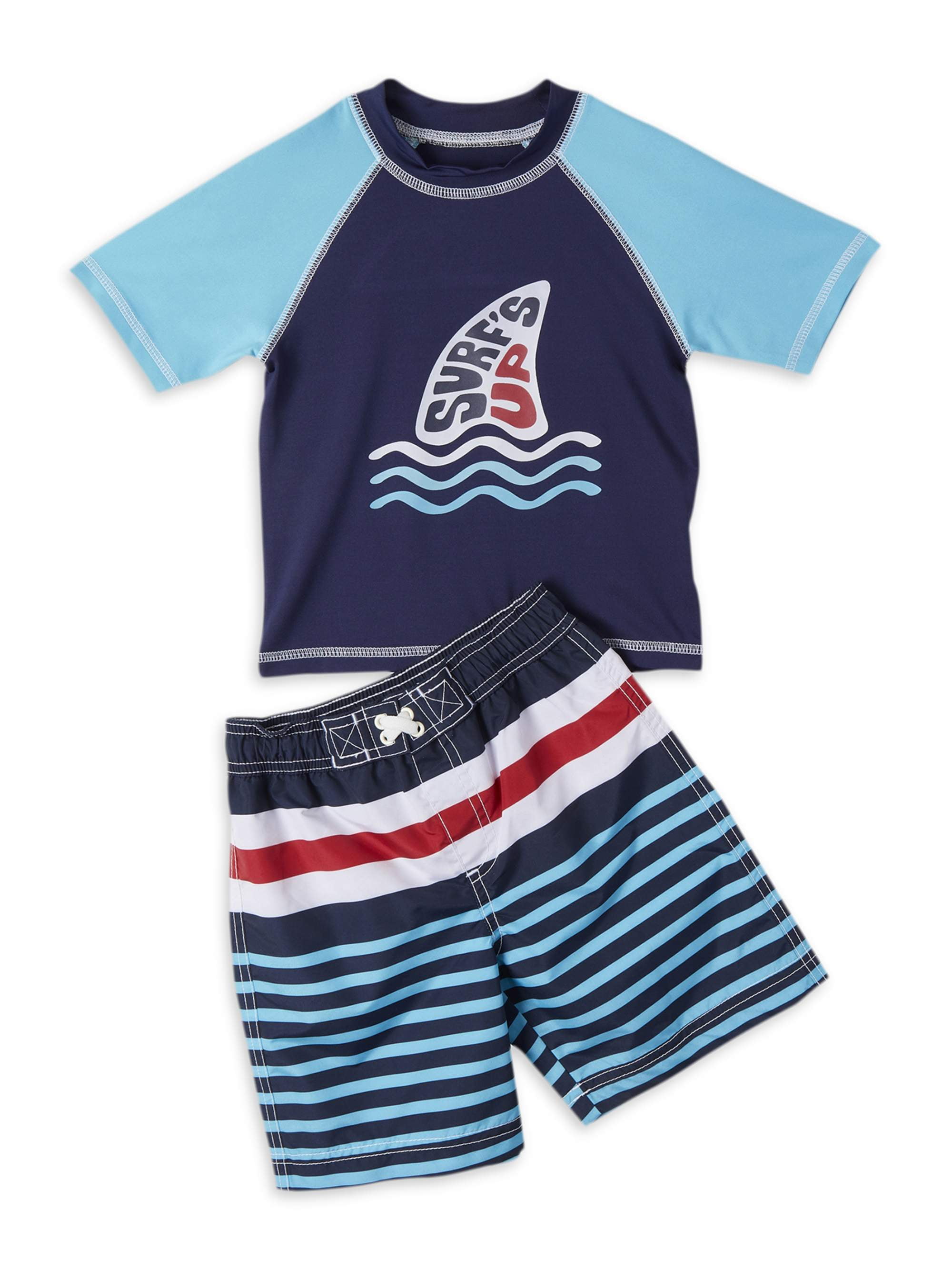 IXtreme iXtreme Baby Toddler Boy Shark Graphic Rashguard & Striped