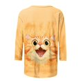 thumbnail image 4 of thefmos Women's Round Neck Animal Print Blouse 3/4 Sleeve Solid Color Casual Pullover Tops Fashion Spring Fall Outfit, Multicolor 5XL, 4 of 5