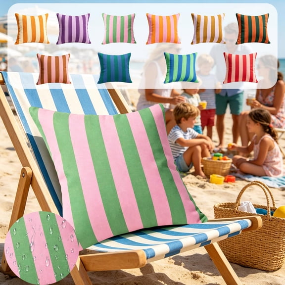 Viflosae 18 X 18 Pillow Covers Throw Pillow Covers Outdoor Waterproof Pillow Cover Home Geometric Stripe Patterns Simples Sofa Chair Cushion