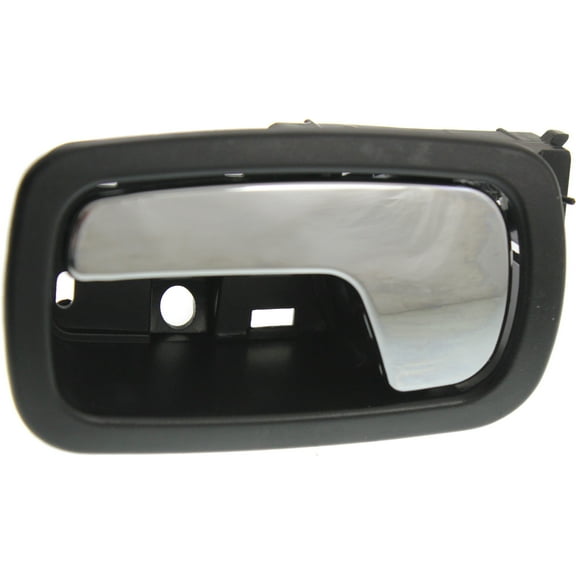 Interior Door Handle Compatible with 2005-2010 Chevrolet Cobalt Front, Driver Side Chrome Lever with Black Bezel