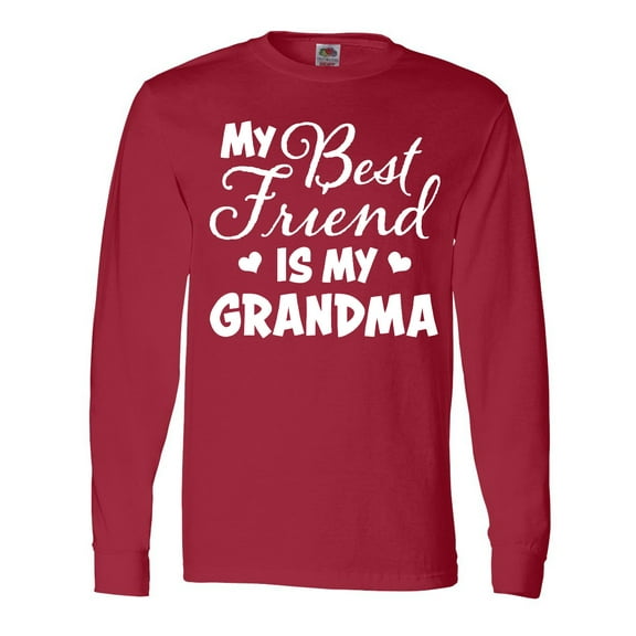 Inktastic My Best Friend is My Grandma with Hearts Long Sleeve T-Shirt