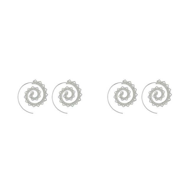Jumpingount Round Spiral Earrings Anniversary Gift Lady Ear Use Dangle Personality Hanging Earring Popular Decorations Accessories Pedant Type7 NO7