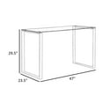 thumbnail image 5 of Benjara Elen 47 Inch Desk, Rectangular Tempered Glass, White Powder Coated Metal, 5 of 5