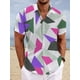thumbnail image 3 of Camisa de playa con estampado geométrico hawaiano para hombre, estampado gráfico hawaiano degradado, ropa informal de manga corta para la calle, 3 of 5