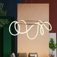 thumbnail image 3 of Line Art Strip Pendant Light Aluminum Chandelier LED Pendant Line Light Gold 60*30CM, 3 of 12