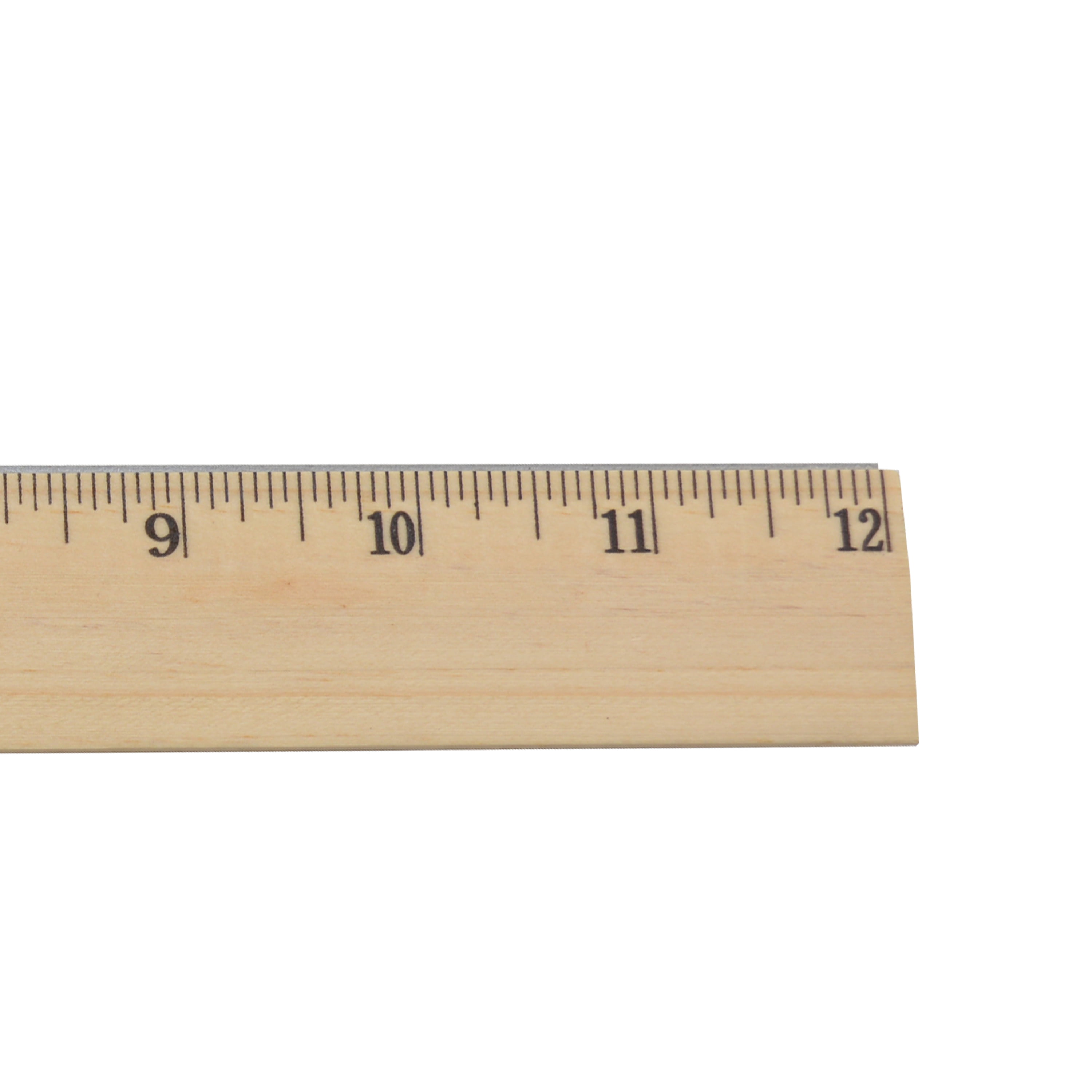 hand2mind 12 inch Wood Rulers with Metal Edge for School Classroom, Home,  or Office (Pack of 10)