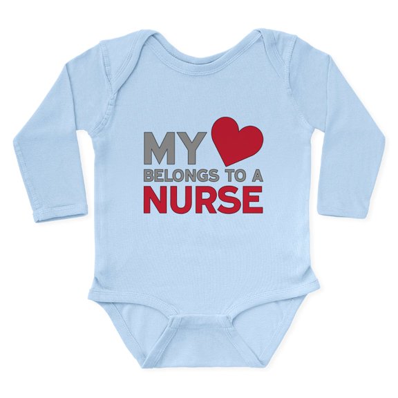 CafePress - My Heart Belongs To A Nurse Body Suit - Long Sleeve Cotton Baby Bodysuit