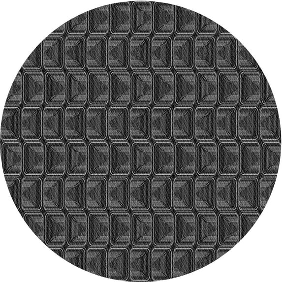 Ahgly Company Machine Washable Indoor Round Transitional Midnight Gray Area Rugs, 5' Round