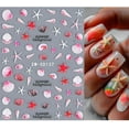 thumbnail image 3 of Summer Ocean Nail Art Stickers, Embossed Beach Seashell Starfish Nail Decals, Cute Marine Life Self Adhesive Nail Accessories for Women Girls Acrylic Nail DIY Decoration, 4Sheets, 3 of 7