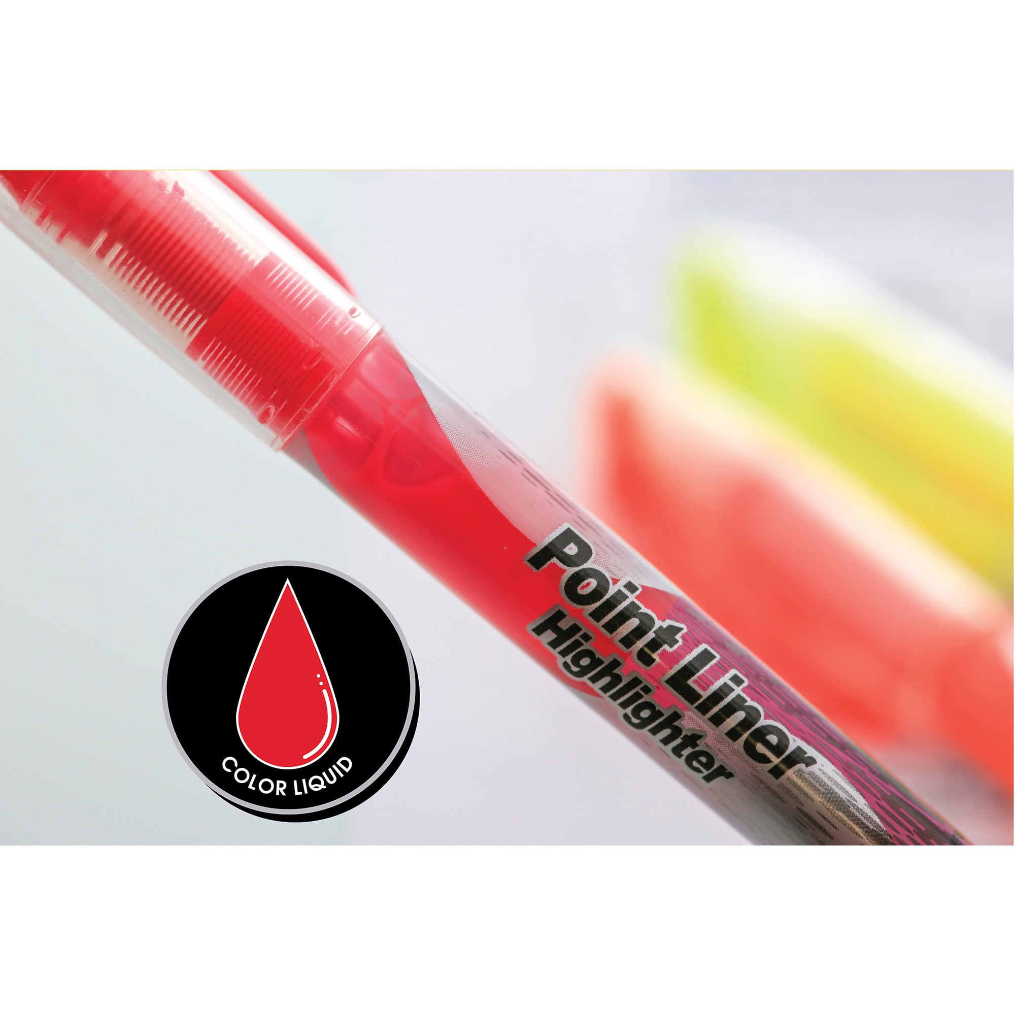 BAZIC Highlighter Assorted Color Chisel Broad Line Marker (4/Pack), 24-Packs