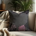 thumbnail image 4 of Throw Pillow Covers - Set of 4 Embroidered Decorative Floral PU Patchwork Cushion Case for Home Decor Sofa Couch Chair Bed Patio Living Room Bedroom Car Office Study - Gray, 18x18 Inches, 4 of 9