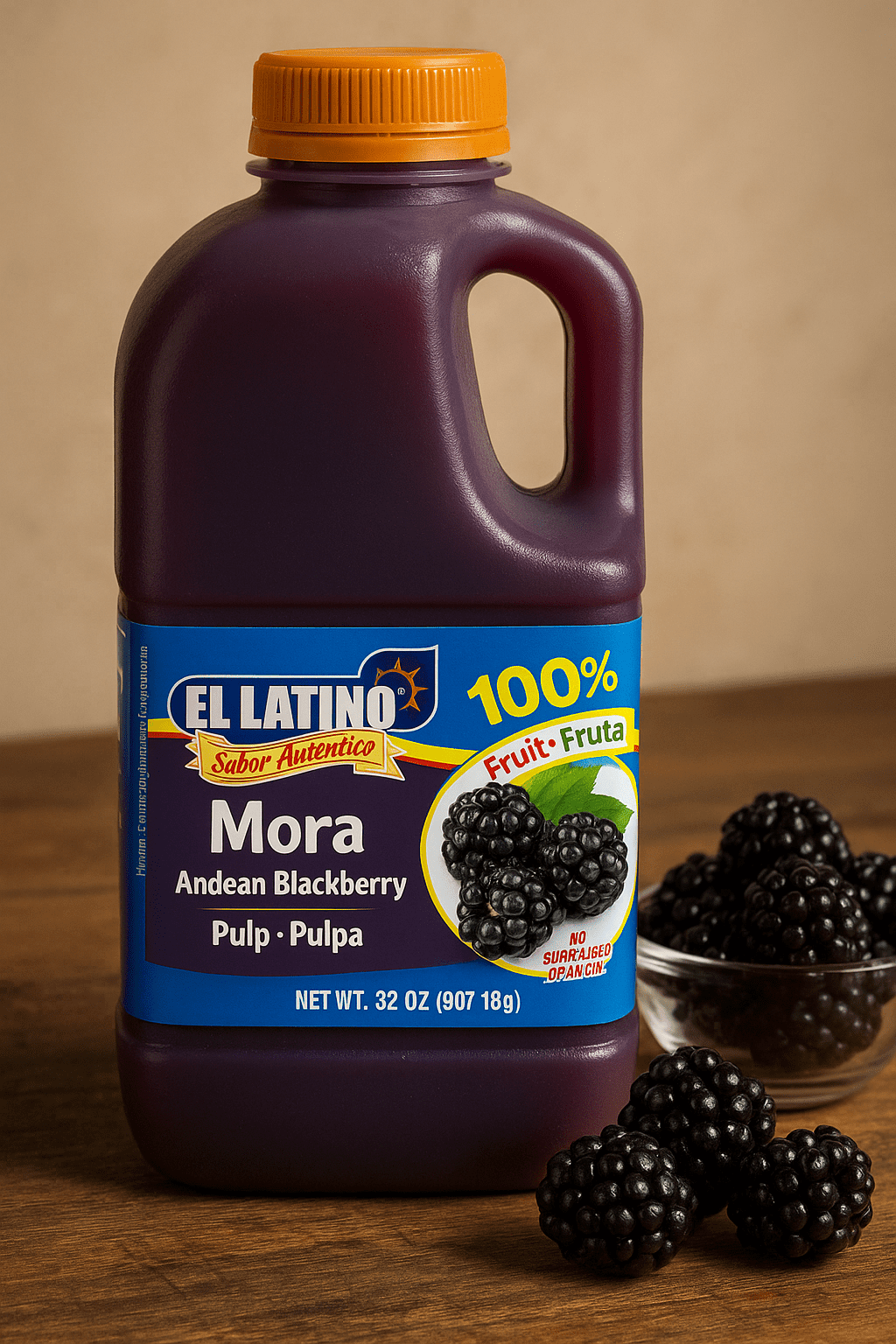 El Latino Mora Pulp (No Sugar Added) 32oz. Jugs