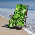 thumbnail image 4 of PHYHOO Bright Lime Green White Art Beach Towel Quick Dry Towel for Beach Sand Free Quick Dry Travel Towels Mid Century Bohemian Microfiber Beach Towels for Travel for Bathroom Swim  30x60in, 4 of 8