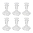 thumbnail image 1 of Juego de 6 Candelabros de Cristal, Candelabros Cónicos de Diamante Transparente para Centros de Mesa, Decoraciones del Hogar, 1 of 5