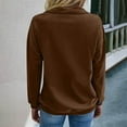 thumbnail image 4 of Olyvenn Womens Half Zip Sweatshirts Fall Fashion Loose Lapel Collared Neck Pullover Casual Comfy Long Sleeve Tops with Pockets Brown S, 4 of 4