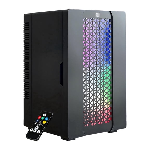 IceBlue 24 Display Modes Adjustable LED Light 10Liter/4Bottles Wine Gaming Light Mini Refrigerator, Beverage Fridge, Wine Cooler, Skincare Fridge