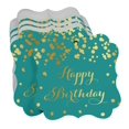 thumbnail image 3 of Inkdotpot Real Gold Foil Happy Birthday Tags Favor Bracket Shape Hang Pack Of 50 Paper Tags, 3 of 7