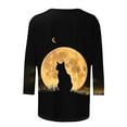 thumbnail image 5 of VKOYWKM Halloween Shirts for Women 3/4 Sleeve Fall Tops Halloween Black Cat Graphic T Shirts Crew Neck Holiday Party Blouses, 5 of 5