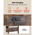 thumbnail image 4 of VEVOR Kitchen Bakers Rack, 4.6ft Power Cable Bakers Rack with Power Outlet, Kitchen Stand with X-Shaped Support Bar, 8 S-Shaped Hooks, Coffee Bar Stand for Dishes, Spice Bottles, Built-In Power Strip, 4 of 9