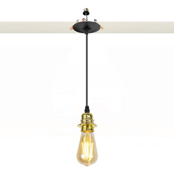 Kiven Can Lights Retrofit Recessed Lighting with E26 Power Outlet Adapter, Replacement Conversion Kit for 2-3.5in Holes, Farmhouse Pendant Lighting for Hallway Kitchen,1 Light,Gold