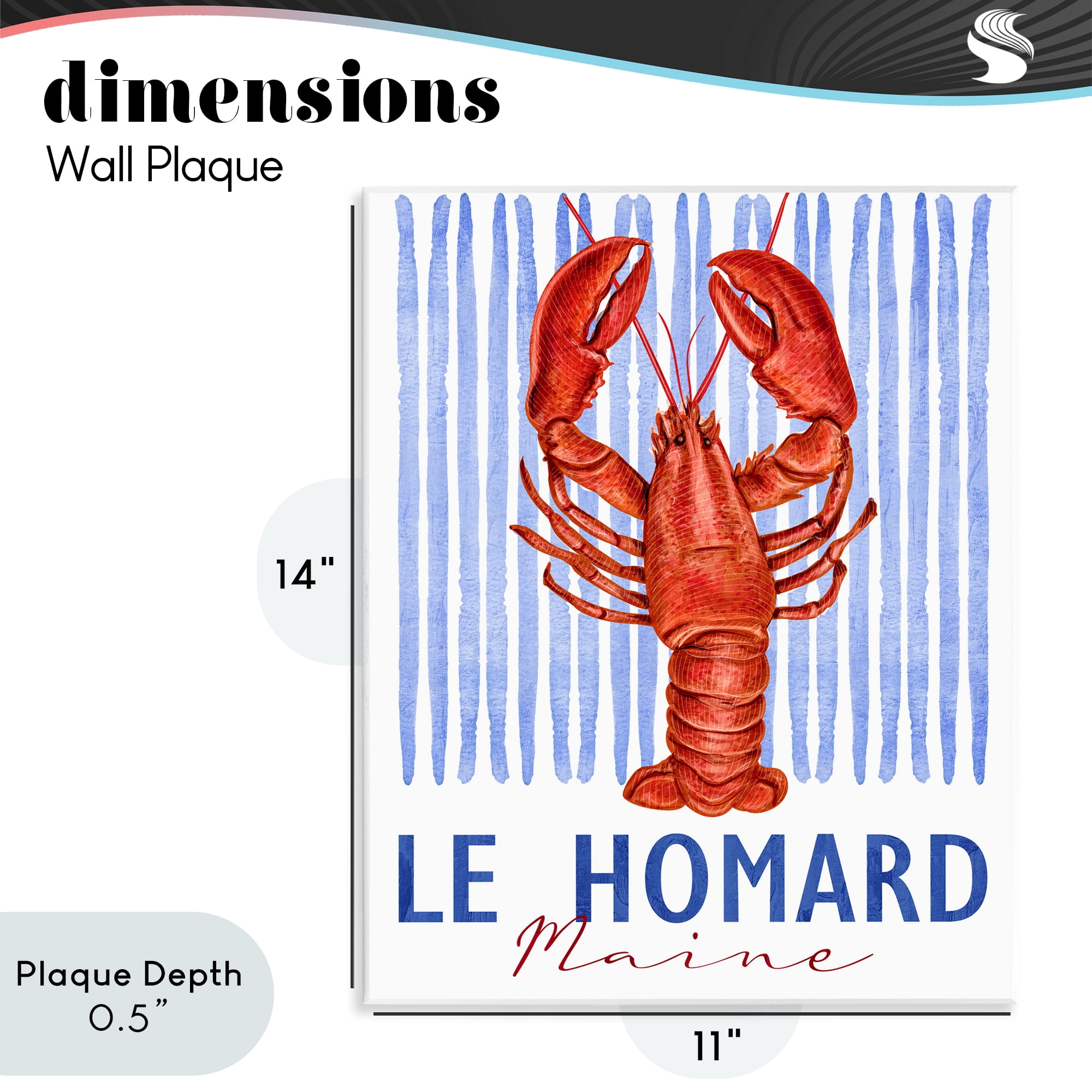 Stupell Industries Le Homard Nautical Stripes Wall Plaque Art, design by Kim Allen