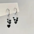 thumbnail image 5 of Guodhu Chic Black Heart Drop Earrings for Women Gold-Toned Chain Dangle Earrings Charms, Elegant Gothic Valentine's Day Jewelry, Trendy Statement Earrings for Party, 5 of 5