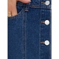 thumbnail image 5 of INSPIRE CHIC Women's Denim Skirt Button Down Pockets 2026 Western Midi Jean Skirts S Deep Blue, 5 of 6