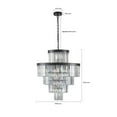 thumbnail image 4 of Resenkos 15-Light Elegant Chandelier with 5 Tiers of Crystal, Large Statement Pendant Light for Formal Living Room or Dining Room, Black, 4 of 10