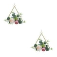 thumbnail image 3 of ZheElen Versatile Metal Ring Hoop Wreath Garland With Artificial Roses Indoor Or Outdoor Y892trilateral 2Set, 3 of 6