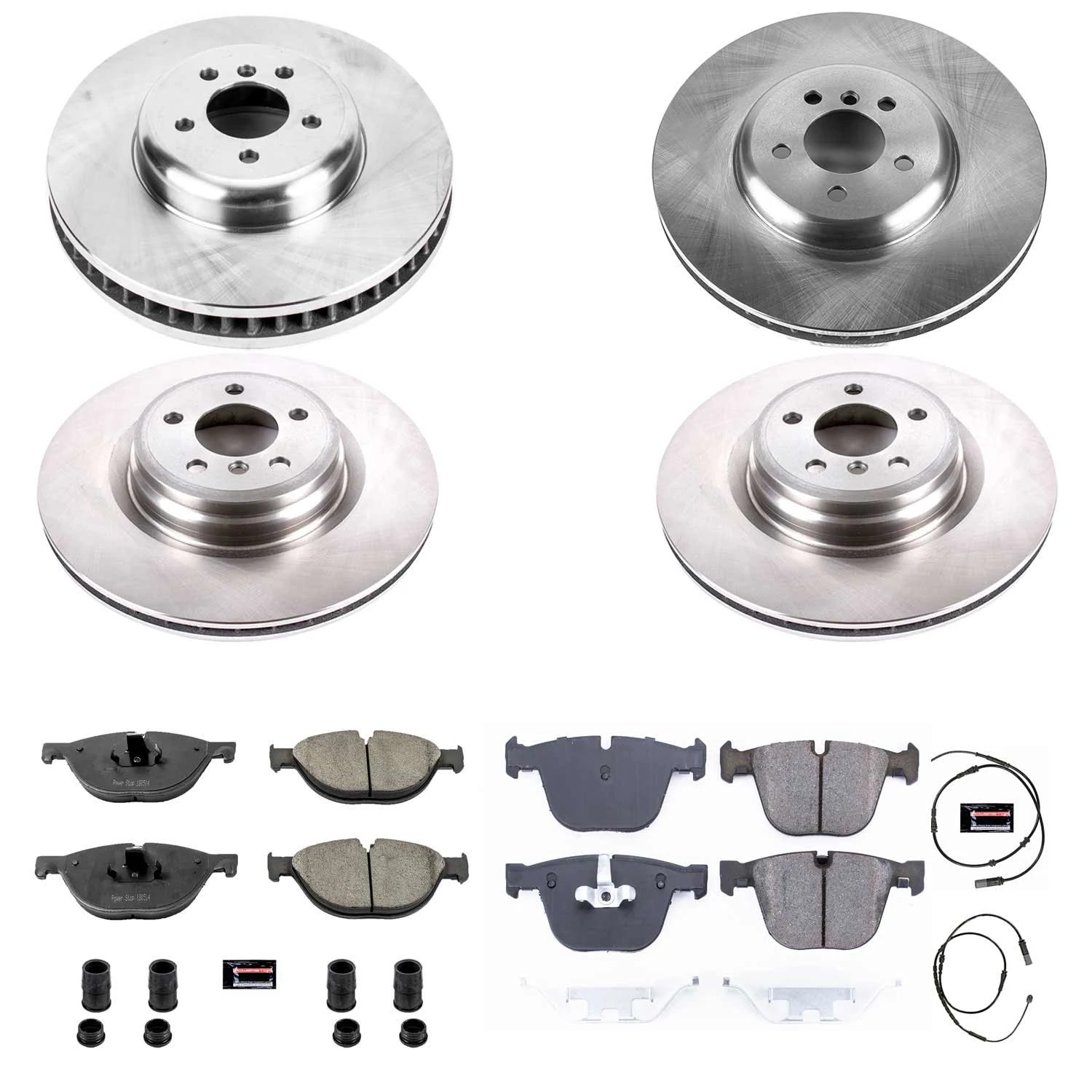 PowerStop Front and Rear Stock Replacement Brake Pad and Rotor Kit Fits: BMW Select Models KOE7098