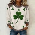 thumbnail image 2 of Chandail de la Saint-Patrick pour Femmes, Tunique à Manches Longues et Col Rond Imprimé Amusant, chandail Vert Décontracté pour Fête de Printemps, Tenue Décontractée pour la Saint-Patrick, 2 of 4