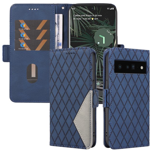 Compatible with Google Pixel 6 Pro PU Leather Wallet Case with Card Holder Magnetic Closure Cover