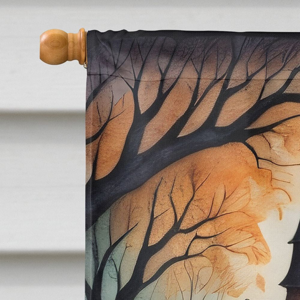 Halloween Dog House Flag 28x40IN Double-Sided Polyester Decorative Sleeve Pole Flag for Outdoor Home Garden Patio