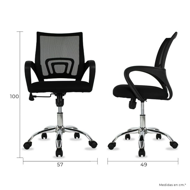 Silla de Oficina Ejecutiva Mundo In JM-107 Mesh Negro Walmart en