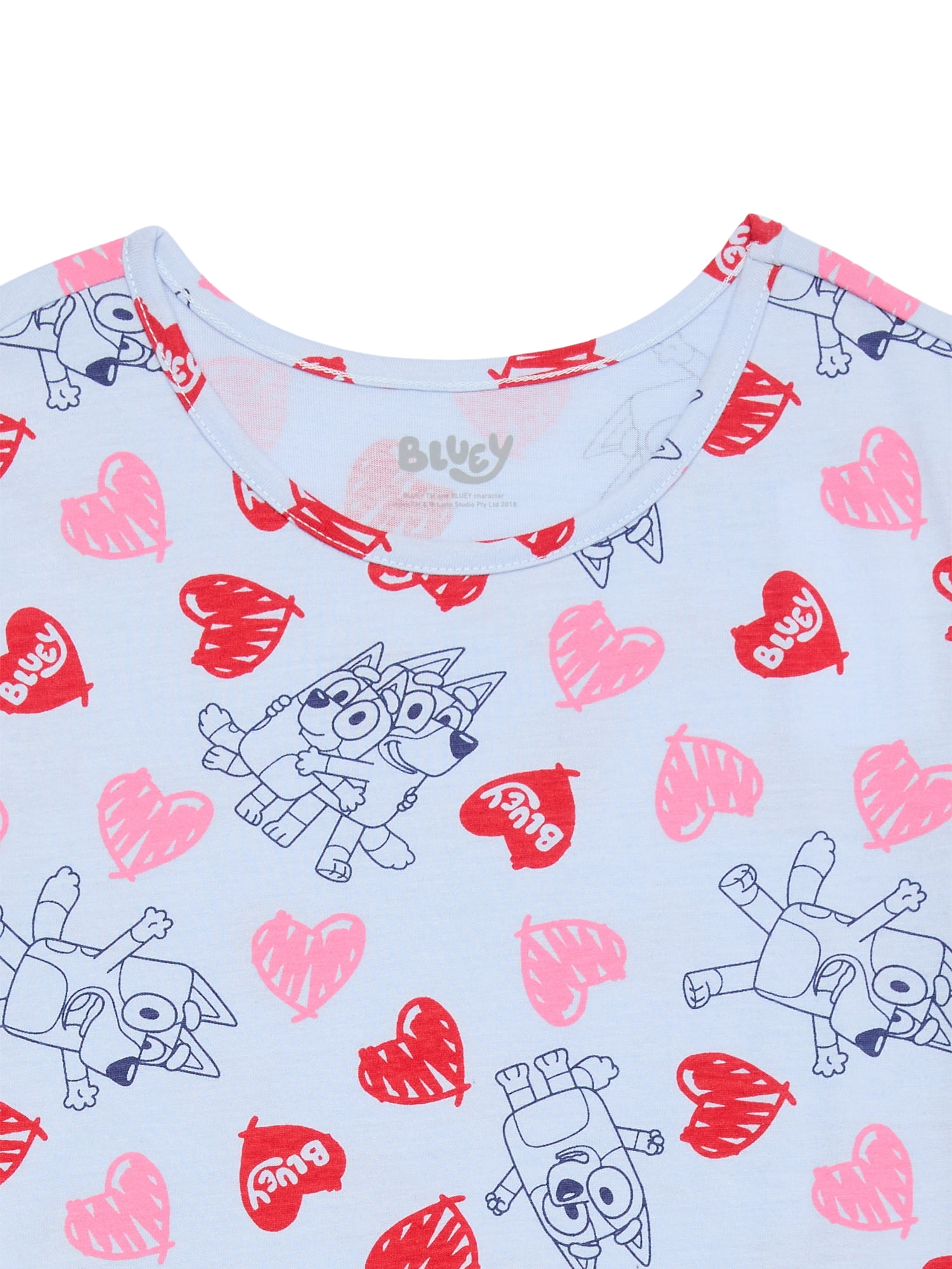 Bluey Girls’ Print Dress with Short Sleeves, Sizes 4-12
