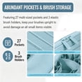 thumbnail image 4 of Large Capacity Travel Makeup Bag with Adjustable Dividers, Fold-Down Cosmetic Organizer, 27 Pockets & Brush Holders, Toiletry Case, 4 of 10