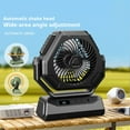 thumbnail image 4 of Camping Fan with LED Lantern, 9 Inch Portable Rechargeable Battery Powered Fan with Stepless Speed and Quiet Battery Operated for Picnic, Barbecue, Fishing, Travel, Home, Tent (Black), 4 of 5