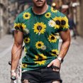 thumbnail image 2 of IROINNID Men's Floral Printed Short Sleeve Easy Care Daily T-shirt, 2 of 5