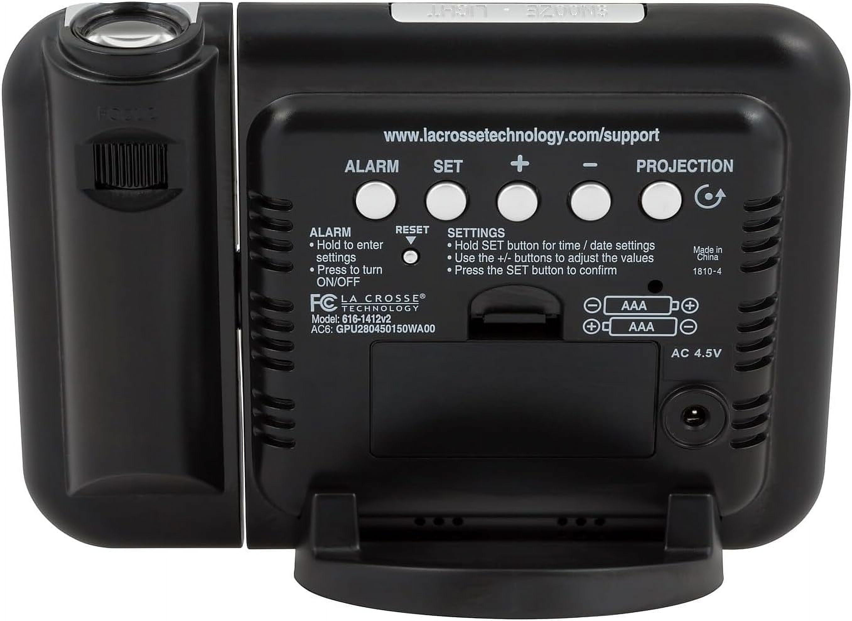 Projection Alarm Clock with Temperature & Humidity Display