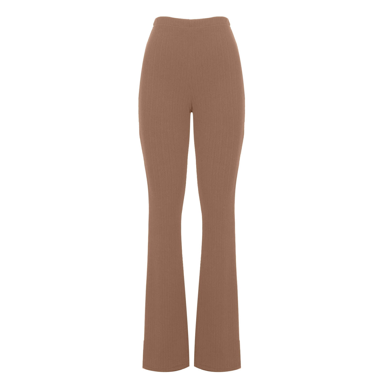 Flare Bootcut Lifiting Trousers(Brown,L) RYRJJ Waisted Yoga Pants Ribbed Knit Bell Bottom Butt High Legging for Women Gym Workout