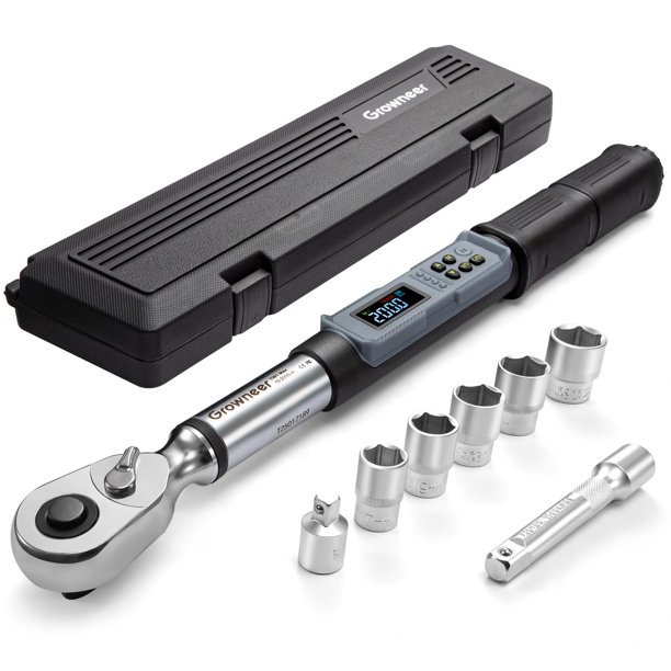 Llave dinamométrica digital GROWNEER mejorada con transmisión de 10 a 200 Nm y 1/2 pulgada