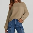 thumbnail image 5 of Meichang Oversized Crewneck Sweaters for Women Fall Lantern Long Sleeve Knit Pullover Sweater Tops Solid Loose Fit Soft Slouchy Sweater, 5 of 6