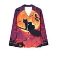 thumbnail image 5 of Ruimatai Women's Halloween Print Pajama Set with Pockets, Soft Comfy Long Sleeve Sleepwear, Floral Casual Loungewear, Black Cotton, 5 of 6
