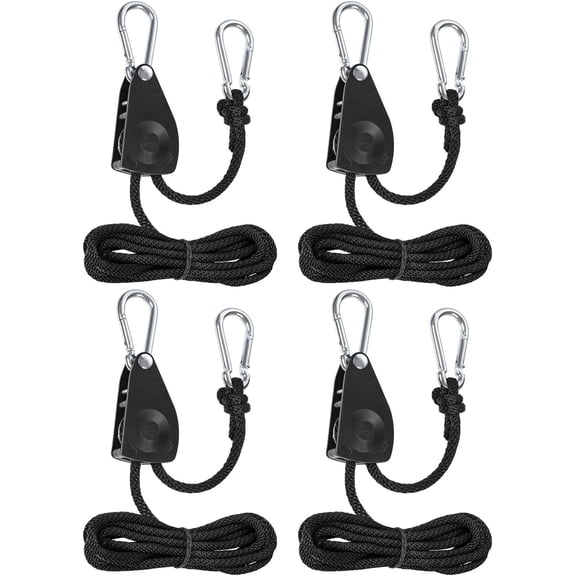 Adjustable Rope Hanger Grow Light Hanger, 1/4 Heavy Duty  Pulley Rope Tightener Ratchet Tie Down for Kayak, Tarp, Tent Tie Downs,  , Filters, Fans