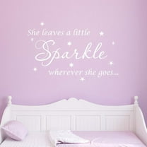 VWAQ She Leaves A Little Sparkle Wherever She Goes Wall Art Decal Sticker Decor for Girls Room