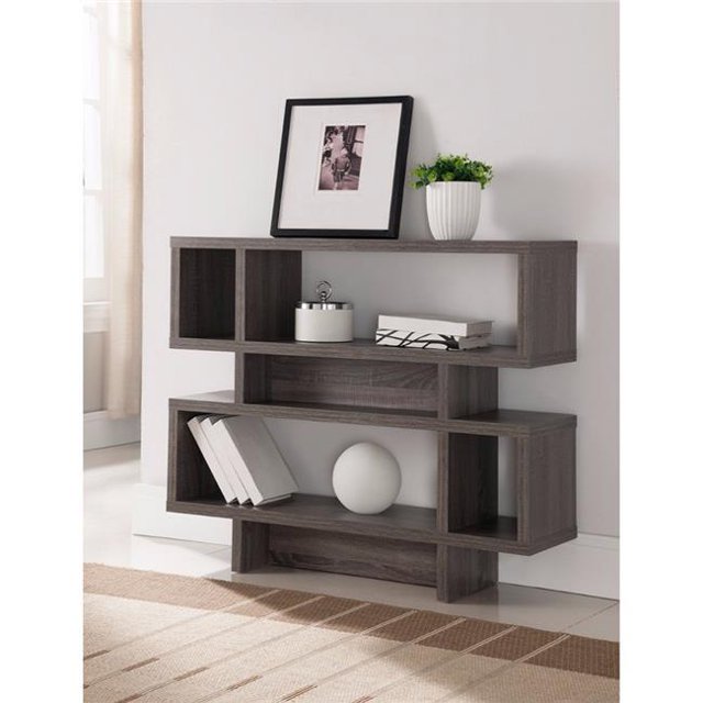 Benzara BM148858 Embellishing 2-Tier Display Cabinet, Gray