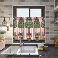 thumbnail image 4 of Yayeee Kitchen Curtains Tier Pair Light Filtering 27"x24" Rod Pocket Short Cafe Window Panel, Stripes Trees, 4 of 7