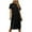 Black, variant on Women's Summer Round Neck Short Sleeve Solid Basic T-Shirt Casual Midi Dress with Pockets
