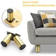 thumbnail image 5 of Patas de acero inoxidable para muebles, redondas doradas de 10 cm, juego de 4 para sillas, mesas, armarios, escritorios y sofás. Fácil instalación con tornillos, 5 of 5